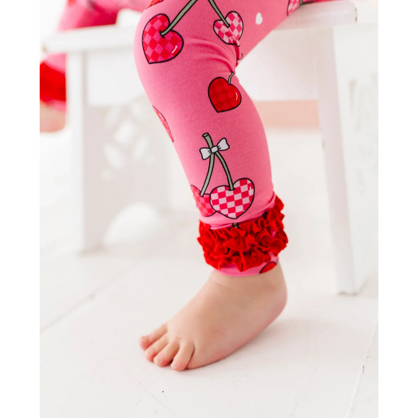 Cherry Ruffle 2 Piece Pajamas