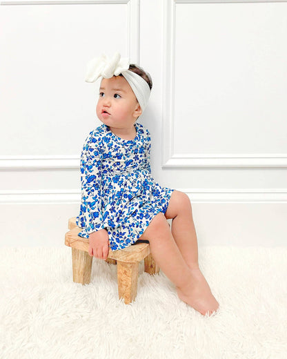 Dainty Blue Bamboo Skirted Bodysuit