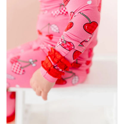 Cherry Ruffle 2 Piece Pajamas