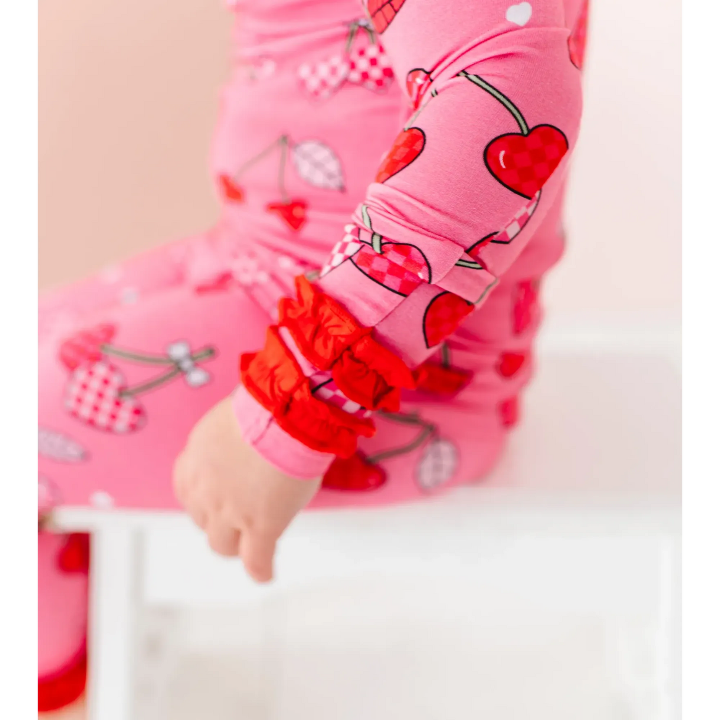 Cherry Ruffle 2 Piece Pajamas