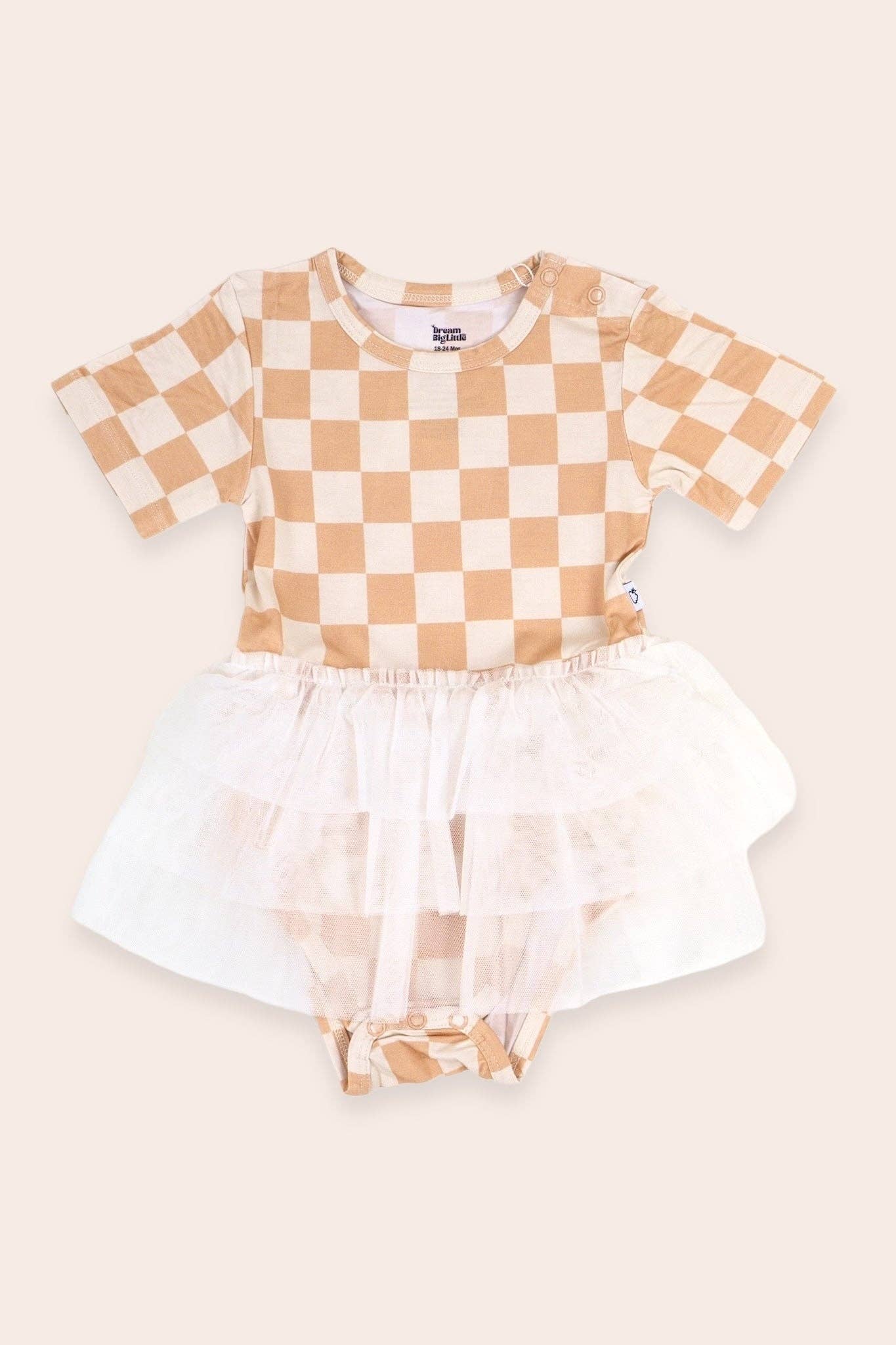 SANDY CHECKERS DREAM TUTU BODYSUIT DRESS