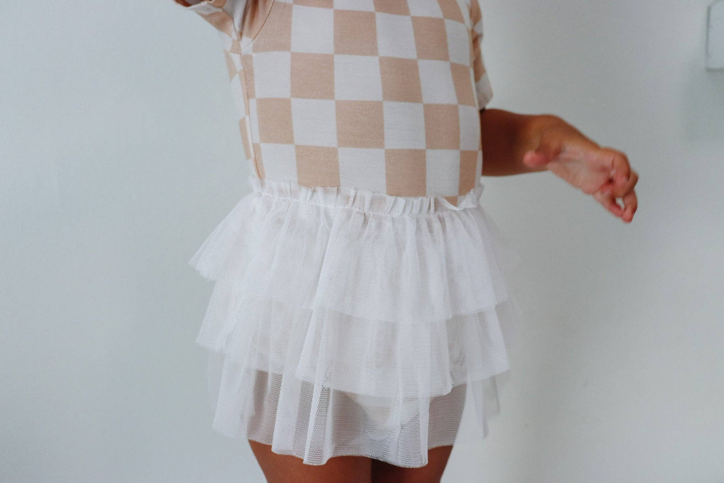 SANDY CHECKERS DREAM TUTU BODYSUIT DRESS