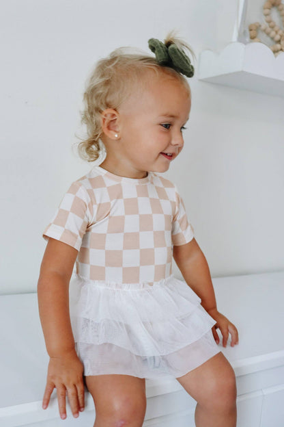 SANDY CHECKERS DREAM TUTU BODYSUIT DRESS