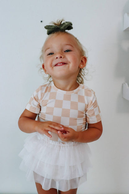 SANDY CHECKERS DREAM TUTU BODYSUIT DRESS