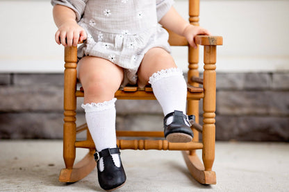 White Lace Top Knee Highs